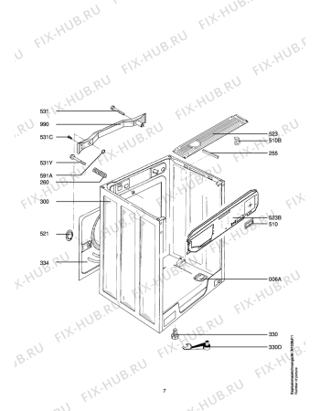 Взрыв-схема стиральной машины Aeg LAV72338-W - Схема узла Housing 001